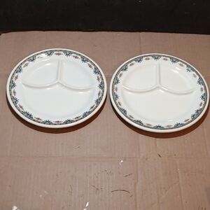 2 Vintage Mayer China Divided Grill Plates Restaurantware